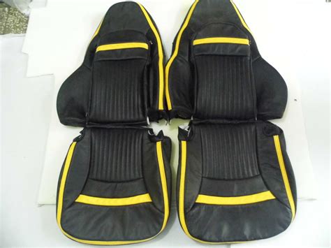 1997-2004 C5 CORVETTE SEAT COVERS BLACK/YELLOW STRIP – Interior Innovation