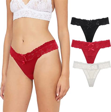 Aijolen Women Sexy Lace Thong Bikini Panties Seamless Low Waist Comfy