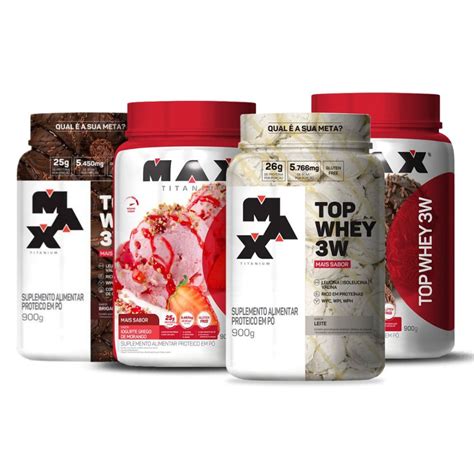 Top Whey 3W Mais Sabor 900g Max Titanium Leite NUTRISPORT Loja De