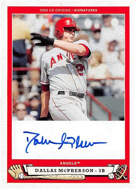 Dallas Mcpherson Autographed Baseball Card Anaheim Angels Upper