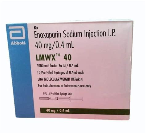 White Enoxaparin Sodium Injection Mg At Rs Box In Indore Id