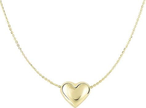 Amazon MCS Jewelry 14 Karat Yellow Gold Puffed Heart Pendant