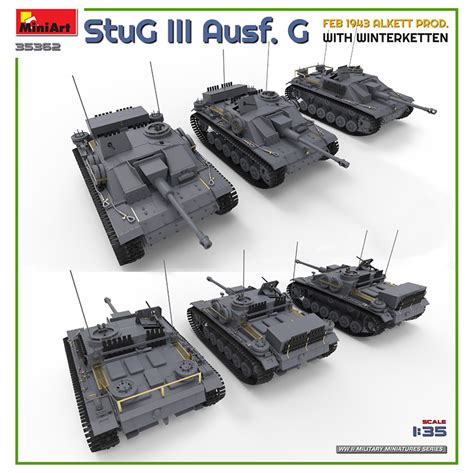 Miniart 35362 1 35 StuG III Ausf G Feb 1943 Alkett Prod Winterketten