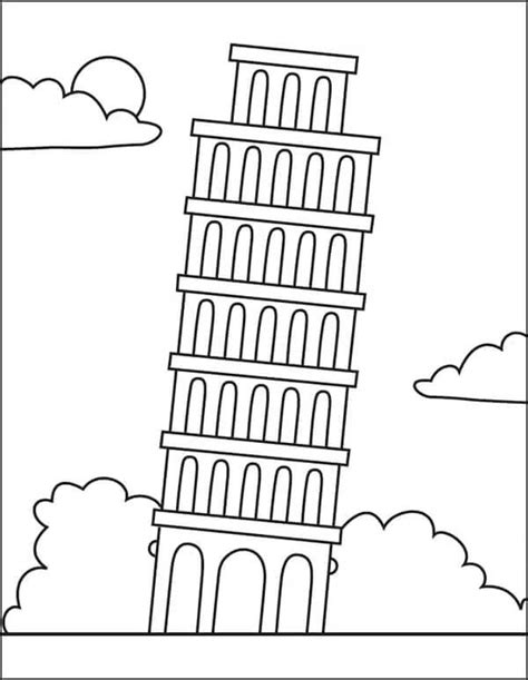 Grande Torre Di Pisa Da Colorare Scarica Stampa O Colora Subito Online