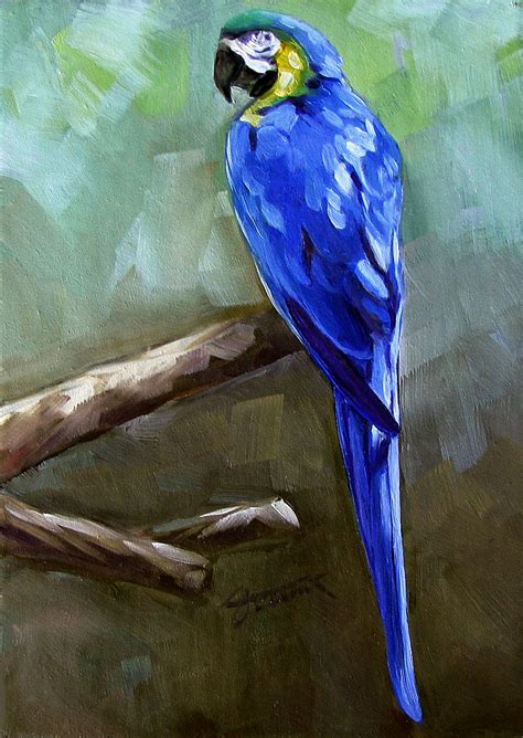 A Painting A Moment Blue Parrot