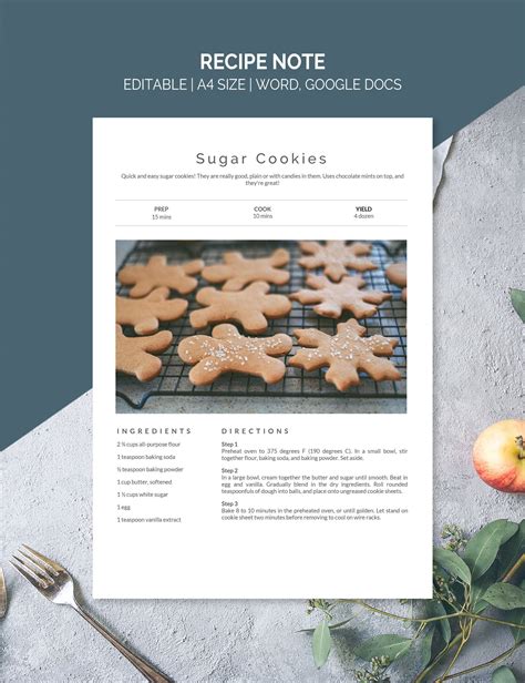 Google Docs Recipe Template