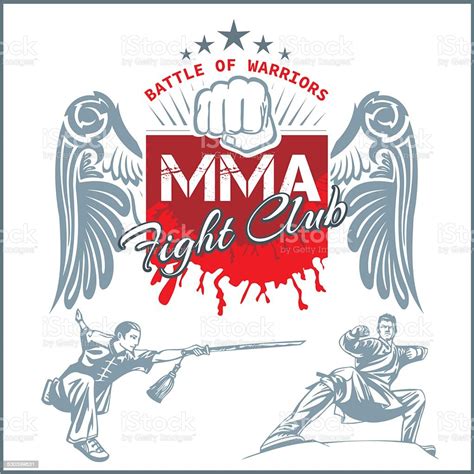 Mma Labels Vector Mixed Martial Arts Design Stock Illustration