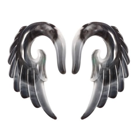 Fashionable Acrylic Angel Wing Ear Cuff For Women Gray Angel Wing