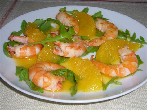 Salade De Crevettes Et Doranges Et Sa Sauce à Lorange Teatime Gourmand