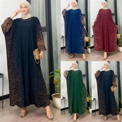 Jual Kaftan Rintik Kekinian Kaftan Super Jumbo Daster Lowo Rayon By