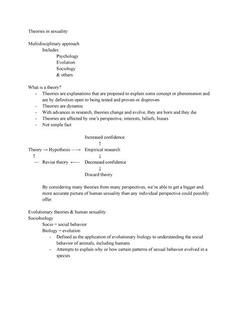 2 Theories In Sexuality Theories In Sexuality Multidisciplinary Approach Includes