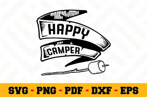 Happy Camper Svg Camping Svg Cut File N By Svgartsy Thehungryjpeg