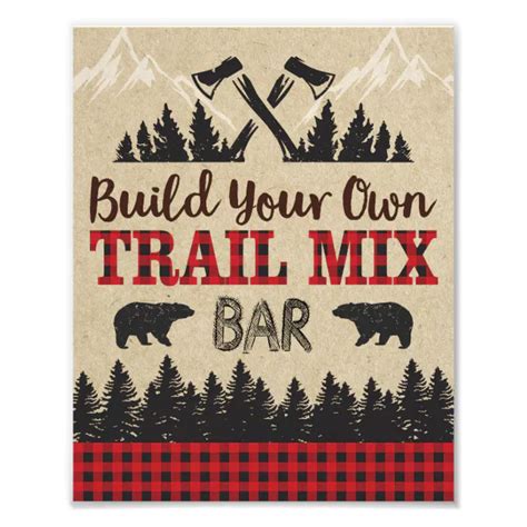 Lumberjack Trail Mix Bar Sign 8x10 Print Zazzle