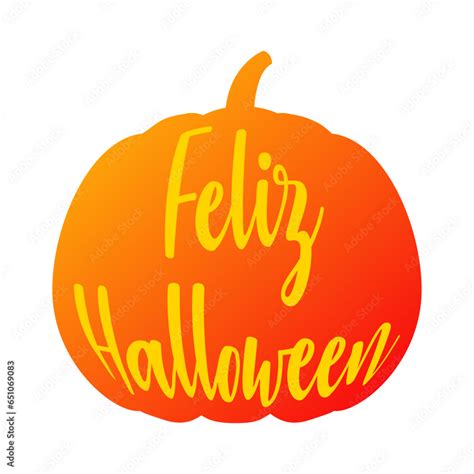 Logo Con Texto Manuscrito Feliz Halloween En Español En Silueta De