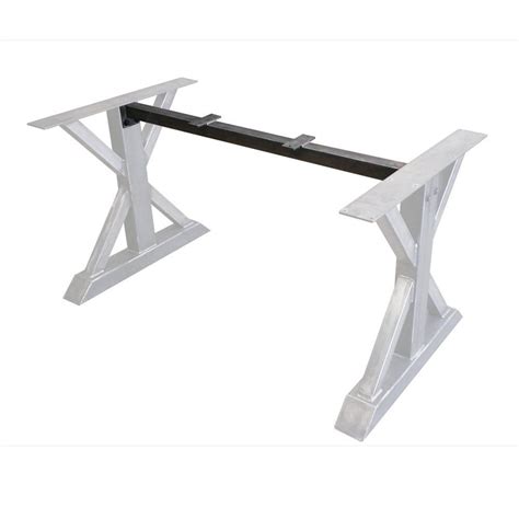 Counter Height Tall Steel Trestle Table Legs With Crossbeam