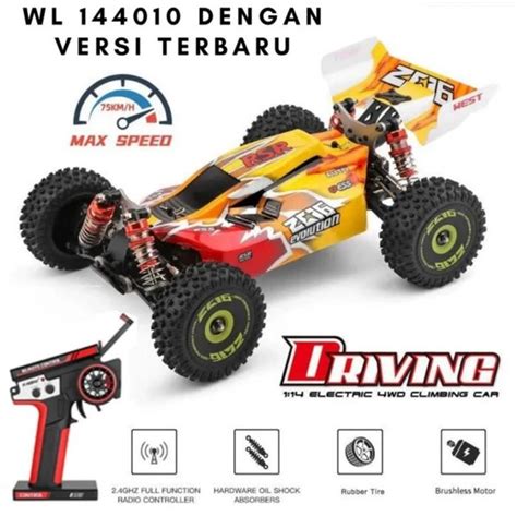 Jual WL Toys 144010 RC Buggy Brushless Offroad Drift 1 14 Metal Chassis