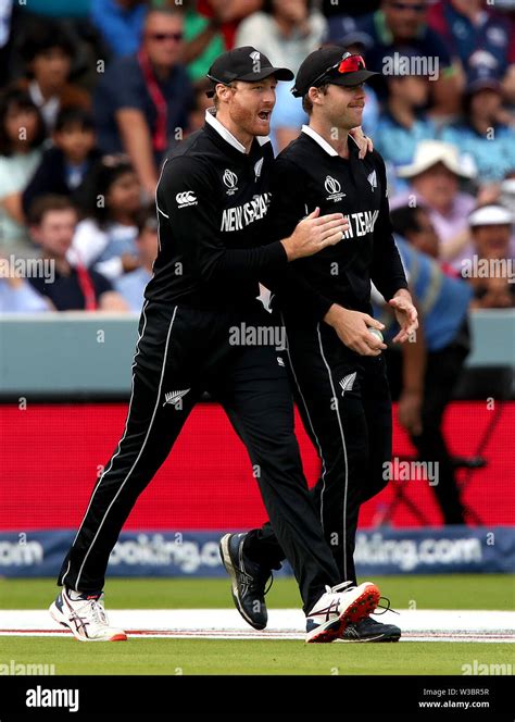 New Zealand S Lockie Ferguson Right Celebrates With Martin Guptill