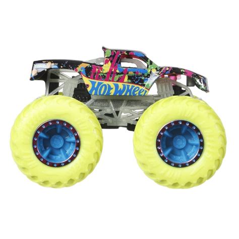 Masinuta Monster Trucks Hot Wheels Glow In The Dark Podium