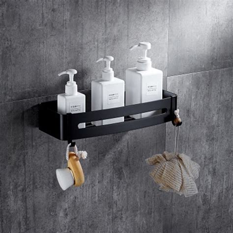 Black Square Shower Caddy Bathroom Corner Shelves Grandado