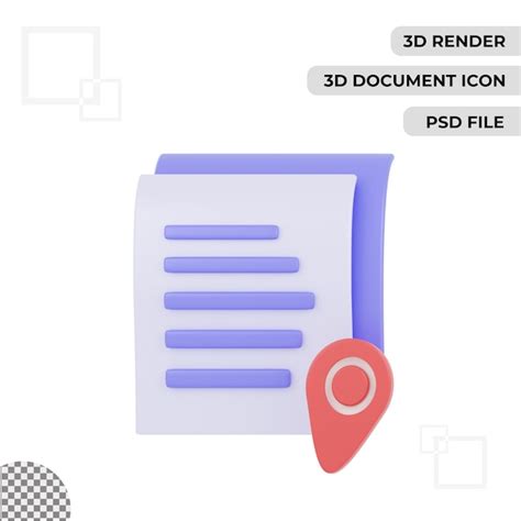 O Cone De Localiza O Do Documento D Renderiza Fundo Transparente