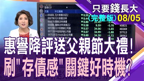 【惠譽調降美國信評至aa 債 劫難逃撿 債 關頭債券etf高達85檔該如何挑選現階段宜買短不買長】20230805只要錢長大 完整版 鄭明娟 謝晨彥×盧昱衡 Youtube