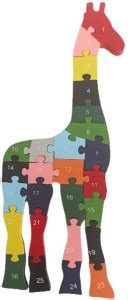 Upciclo Wooden Giraffe Puzzle Toy I English Alphabet And Numbers With