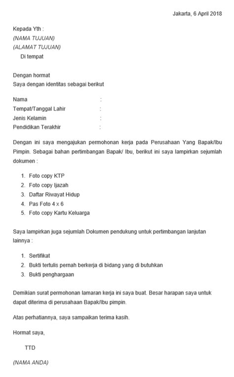 Detail Contoh Surat Lamaran Kerja Yang Benar Menurut Eyd Koleksi Nomer