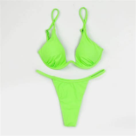 FREE SHIPPING Sexy Women Push Up Bikini Sets Solid Color Swimwears Bathing Suits Swimsuit Bikini