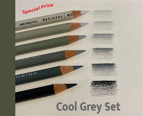 Prismacolor Premier Soft Core Colored Pencil Cool Grey Set Etsy