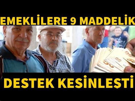 Emeklilere yeni destekler geliyor 9 maddede destek programı YouTube