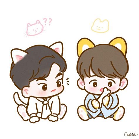 XIUMIN ON XIUWEET TIME Xiubaek Cr Yooocookie Exo Chibi Fanart