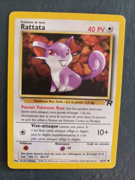 CARTE POKÉMON RATTATA Team Rocket 62 82 FR Wizards EUR 1 00 PicClick FR