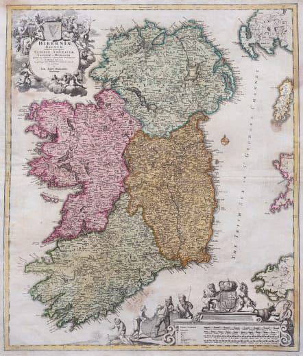 HOMANN S FOLIO MAP OF IRELAND ORIGINAL COLOUR 1720 Michael Jennings