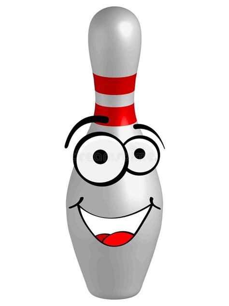 3d Cartoon Bowling Pin With Black Eye Stock Vector Illustration Of