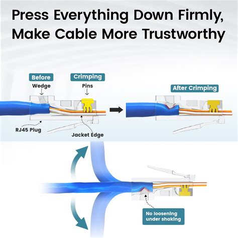 Ampcom Pass Through Ez Utp Rj Connectors Cat Cat E Utp Gold