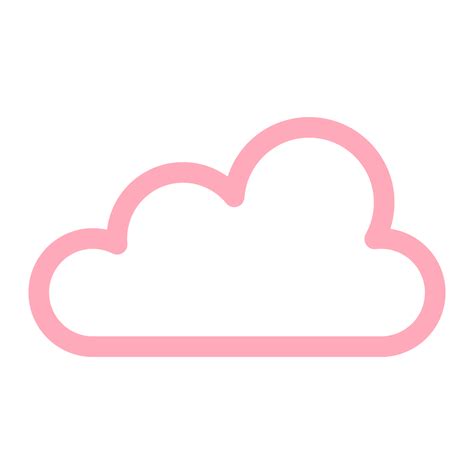 Illustration De Contour De Nuage Simple En Couleur Rose Pour L L Ment