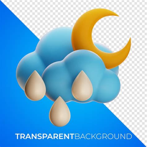 Icono De Lluvia De Luna Creciente De Clima Premium Representaci N D