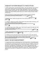 Assignment Case Problem Blueprint Statute Of Frauds Docx