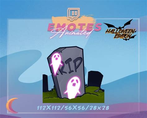Rip Twitch Emote Animated Halloween Emote Ghost Emote Tomb Stone Emote