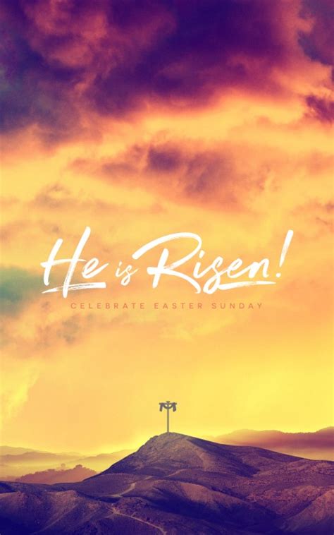 Sharefaith Media He Is Risen Easter Cross Church Bulletin