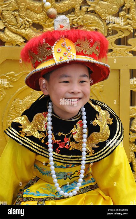 Boy Dressed In Traditional Costume, Beijing , China Stock Photo - Alamy