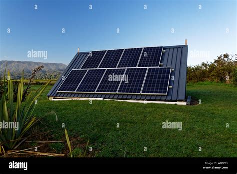 Solar panels for an off grid system Stock Photo - Alamy