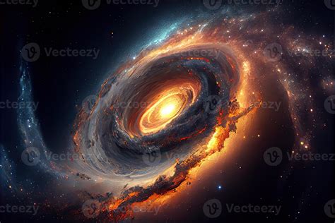 Illustration Of Milky Way Galaxy Colliding With Andromeda Galaxy Universal And Outer Space