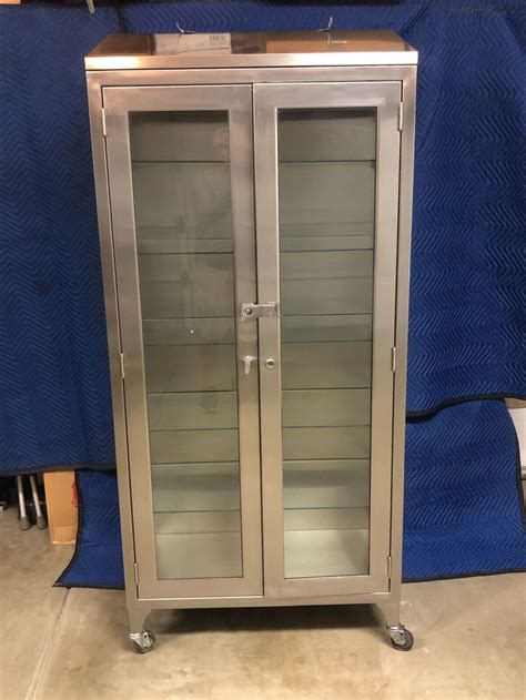 Stainless Steel Doctors Cabinet With Adjustable Glass Shelves