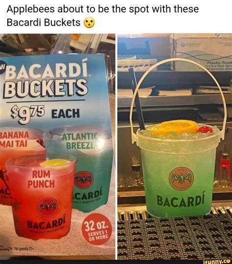 Applebees About To Be The Spot With These Bacardi Buckets Bacardi