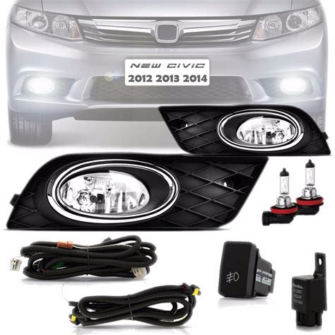 Kit Farol De Milha Honda New Civic 2012 2013 2014 2 Brindes R 155