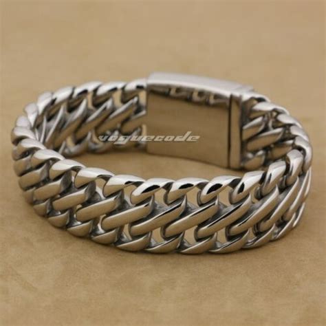 Huge Heavy 316L Stainless Steel Mens Biker Rocker Punk Weave Cuff