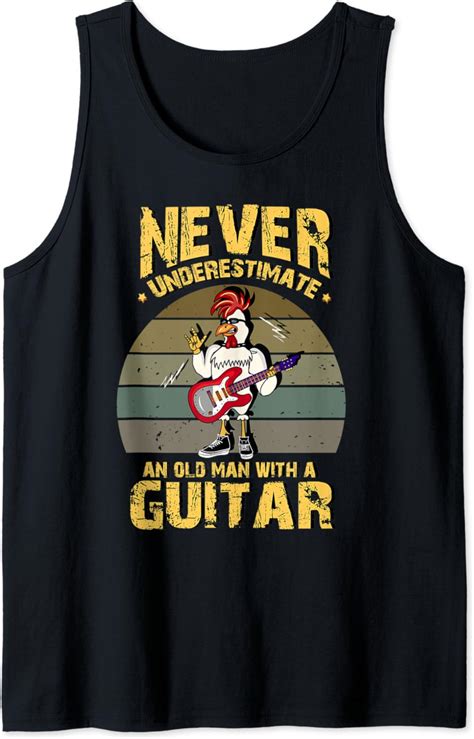 Gift Never Underestimate An Old Man With A Guitar Tank Top Amazon Co