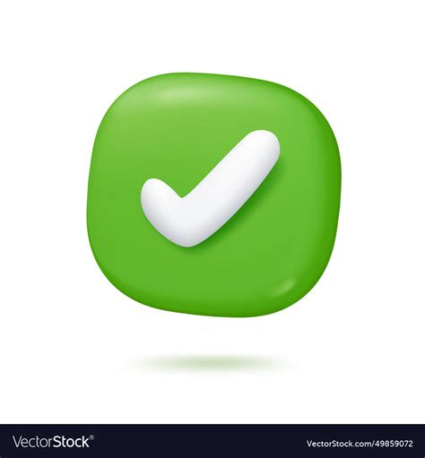 Check Mark On Green Button Authentication Vector Image