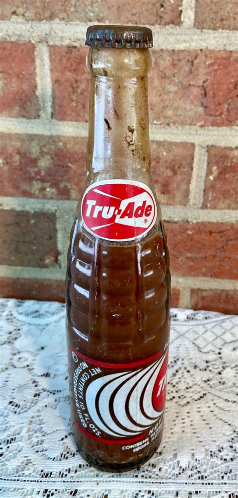 Soda Bottle Tru Ade Un Opened Full Chocolate Soda Tru Ade Etsy